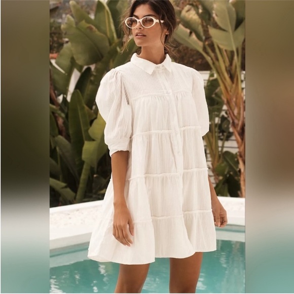 Peixoto NEW NWT White Stripe Lola Mini Dress - Picture 1 of 16